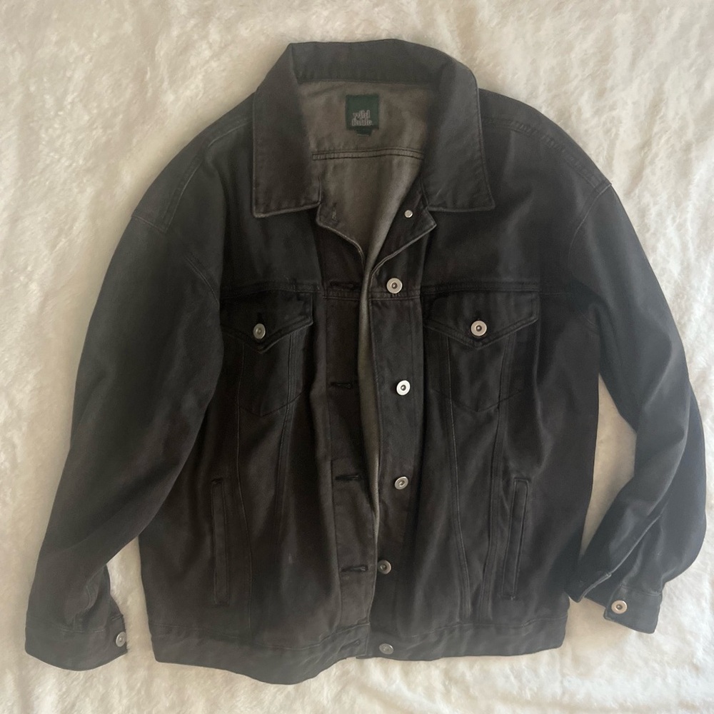 Wild Fable oversized black denim jacket - Distressed Look
